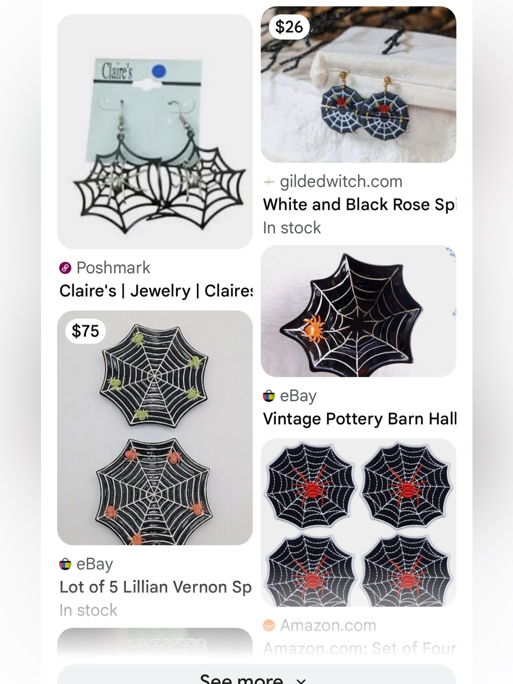 #3116* nOir Jewelry Black & Blue Spider Web Dangle Earrings W/Spider Accents - Picture 8 of 17